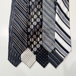 Lot of 8 Mens Ties Y2K Vintage Black Tones